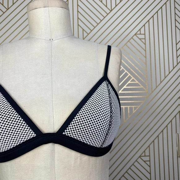 TRIANGL‎ Mesh Bikini Swim Top Black White - Picture 5 of 11